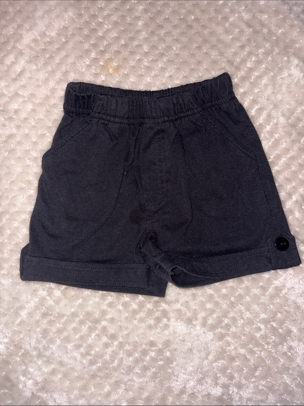 Kids Black Cotton Shorts